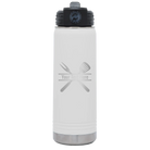 Personalized white 20 oz vacuum insulated water bottle with 'Grill' design