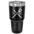 Personalized black 30 oz vacuum insulated tumbler with 'Grill' design