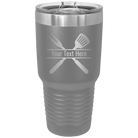 Personalized dark gray 30 oz vacuum insulated tumbler with 'Grill' design