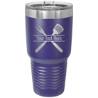 Personalized purple 30 oz vacuum insulated tumbler with 'Grill' design