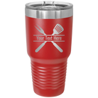 Personalized red 30 oz vacuum insulated tumbler with 'Grill' design