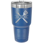 Personalized royal blue 30 oz vacuum insulated tumbler with 'Grill' design
