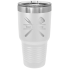 Personalized white 30 oz vacuum insulated tumbler with 'Grill' design