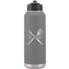 Personalized dark gray 32 oz vacuum insulated water bottle with 'Grill' design