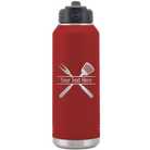 Personalized maroon 32 oz vacuum insulated water bottle with 'Grill' design