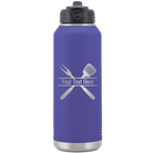 Personalized purple 32 oz vacuum insulated water bottle with 'Grill' design