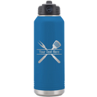 Personalized royal blue 32 oz vacuum insulated water bottle with 'Grill' design