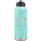 Personalized teal 32 oz vacuum insulated water bottle with 'Grill' design