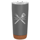 Personalized storm gray 20 oz vacuum insulated tumbler with 'Grill' design