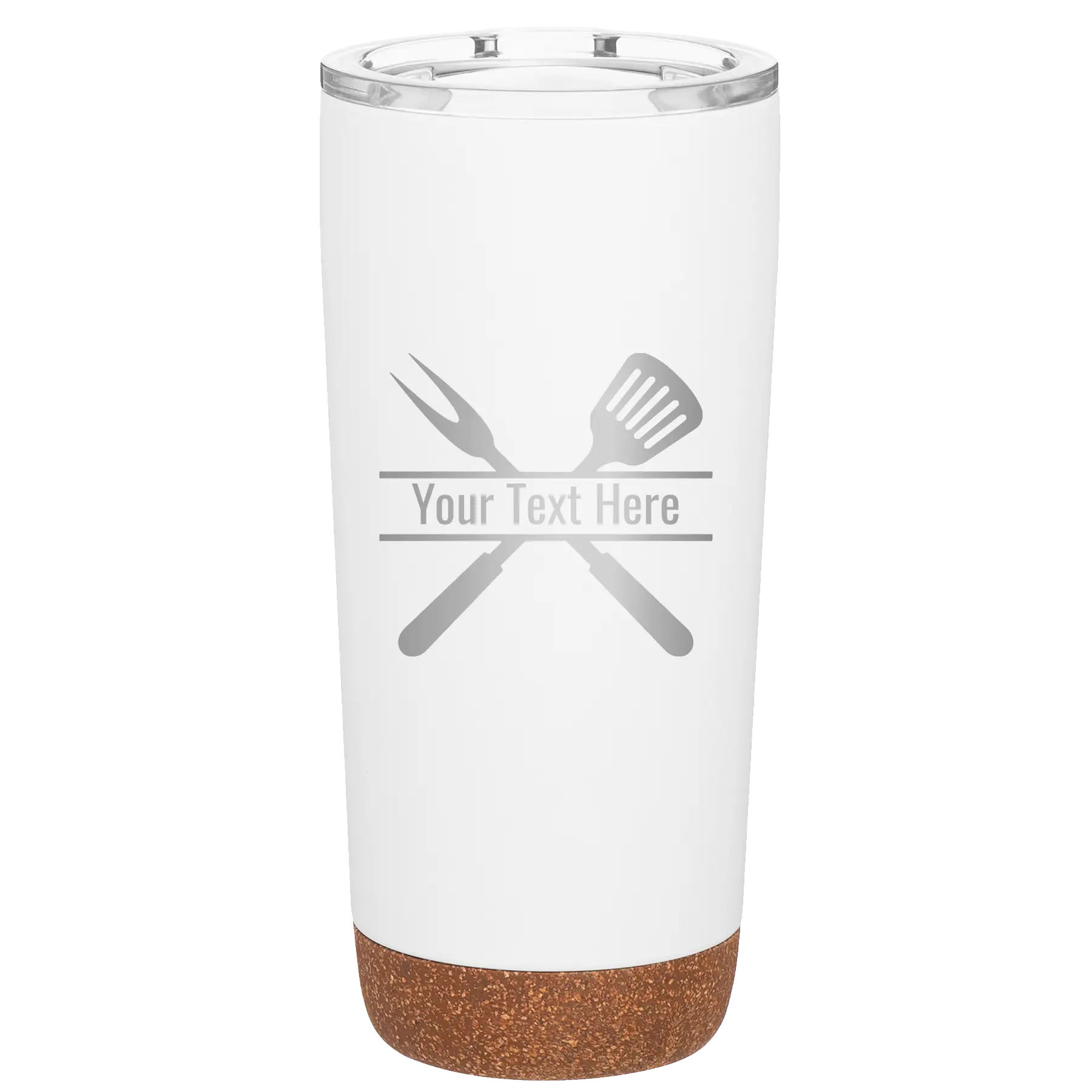 Personalized white 20 oz vacuum insulated tumbler with 'Grill' design