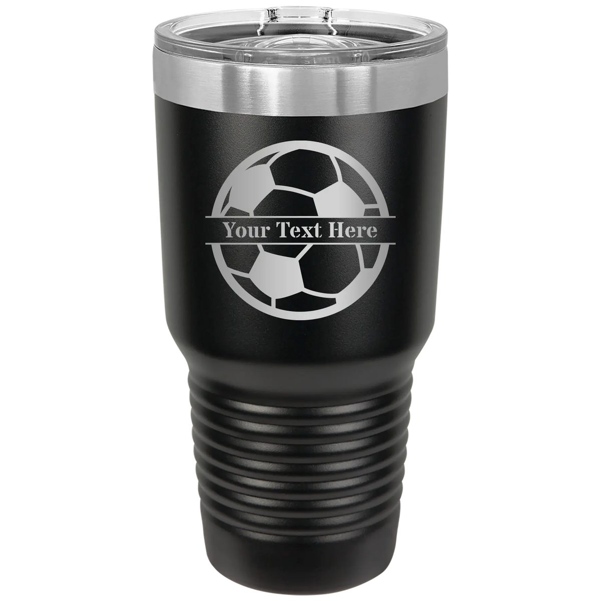 Personalized Soccer Ball 30 oz Tumbler - Black | Iconic Imprint