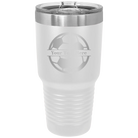 Personalized white 30 oz vacuum insulated tumbler with 'Soccer Ball' design