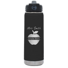 Personalized black 20 oz vacuum insulated water bottle with 'Teacher Grade' design