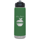 Personalized green 20 oz vacuum insulated water bottle with 'Teacher Grade' design
