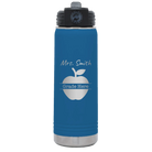 Personalized royal blue 20 oz vacuum insulated water bottle with 'Teacher Grade' design