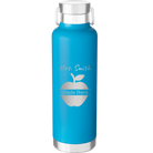 Personalized aqua 24 oz vacuum insulated water bottle with 'Teacher Grade' design