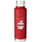 Personalized red 24 oz vacuum insulated water bottle with 'Teacher Grade' design