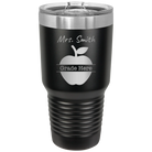 Personalized black 30 oz vacuum insulated tumbler with 'Teacher Grade' design
