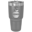 Personalized dark gray 30 oz vacuum insulated tumbler with 'Teacher Grade' design