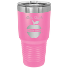Personalized pink 30 oz vacuum insulated tumbler with 'Teacher Grade' design