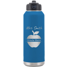 Personalized royal blue 32 oz vacuum insulated water bottle with 'Teacher Grade' design