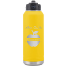 Personalized yellow 32 oz vacuum insulated water bottle with 'Teacher Grade' design