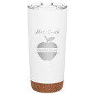 Personalized white 20 oz vacuum insulated tumbler with 'Teacher Grade' design