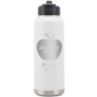 Personalized white 32 oz vacuum insulated water bottle with 'Worlds Best Teacher' design