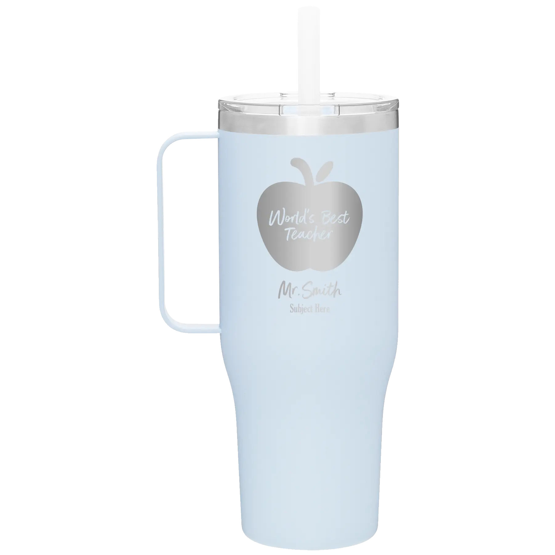 Personalized landfall 40 oz vacuum insulated tumbler mug with 'Worlds Best Teacher' design