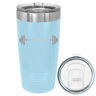 Personalized light blue 20 oz vacuum insulated tumbler with 'WEIGHTS NAME' design