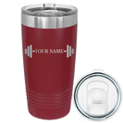 Personalized maroon 20 oz vacuum insulated tumbler with 'WEIGHTS NAME' design