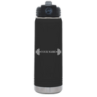 Personalized black 20 oz vacuum insulated water bottle with 'WEIGHTS NAME' design