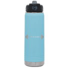 Personalized light blue 20 oz vacuum insulated water bottle with 'WEIGHTS NAME' design