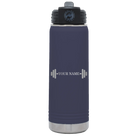 Personalized navy 20 oz vacuum insulated water bottle with 'WEIGHTS NAME' design