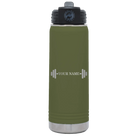 Personalized olive green 20 oz vacuum insulated water bottle with 'WEIGHTS NAME' design