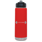 Personalized red 20 oz vacuum insulated water bottle with 'WEIGHTS NAME' design