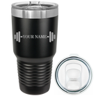 Personalized black 30 oz vacuum insulated tumbler with 'WEIGHTS NAME' design