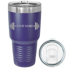 Personalized purple 30 oz vacuum insulated tumbler with 'WEIGHTS NAME' design