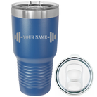 Personalized royal blue 30 oz vacuum insulated tumbler with 'WEIGHTS NAME' design
