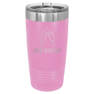 Personalized light purple 20 oz vacuum insulated tumbler with 'Cheers' design