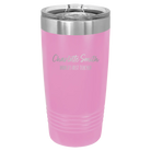 Personalized light purple 20 oz vacuum insulated tumbler with 'Two Lines Name and Title' design