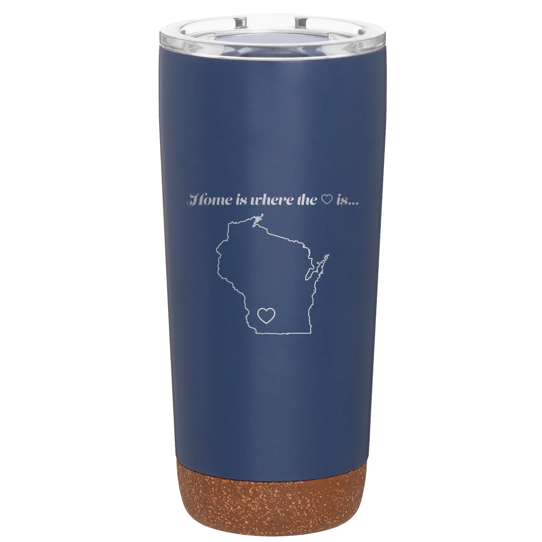 Laser etched constellation 20 oz vacuum insulated tumbler with 'Wisconsin Heart' design