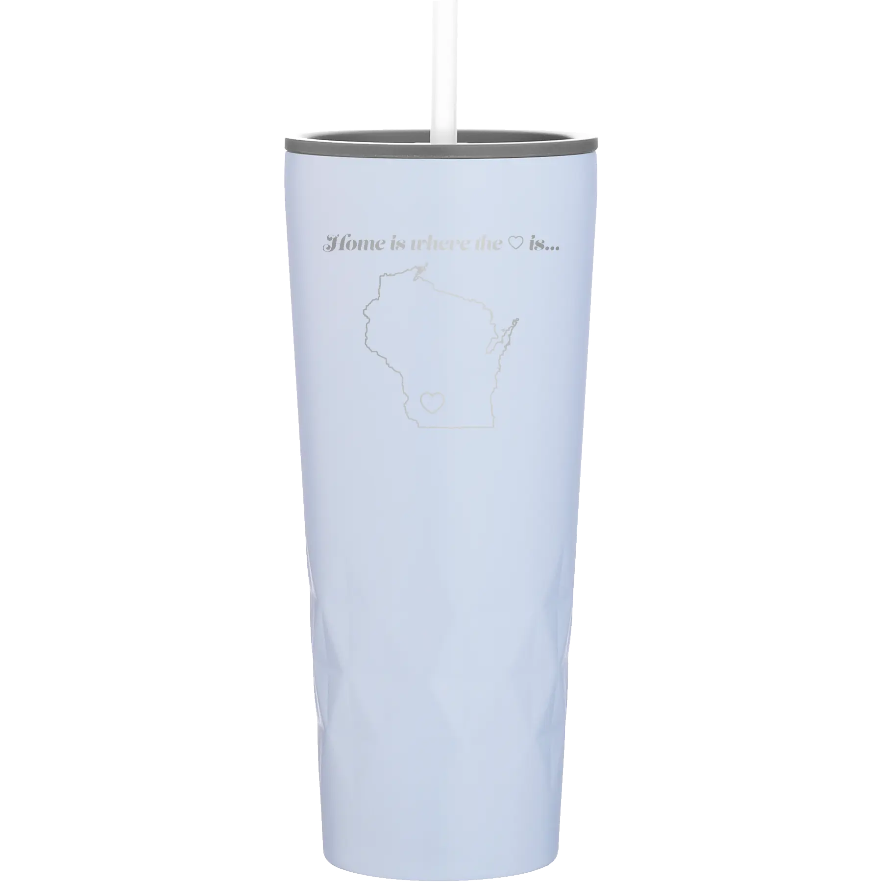 Laser etched landfall 20 oz vacuum insulated tumbler with 'Wisconsin Heart' design