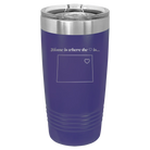 Laser etched purple 20 oz vacuum insulated tumbler with 'Colorado Heart' design
