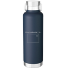 Laser etched navy 24 oz vacuum insulated water bottle with 'Colorado Heart' design