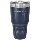 Laser etched navy 30 oz vacuum insulated tumbler with 'Colorado Heart' design