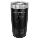 Laser etched black 20 oz vacuum insulated tumbler with 'West Virginia Heart' design