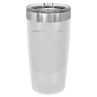 Laser etched white 20 oz vacuum insulated tumbler with 'West Virginia Heart' design