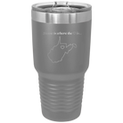Laser etched dark gray 30 oz vacuum insulated tumbler with 'West Virginia Heart' design