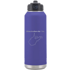 Laser etched purple 32 oz vacuum insulated water bottle with 'West Virginia Heart' design